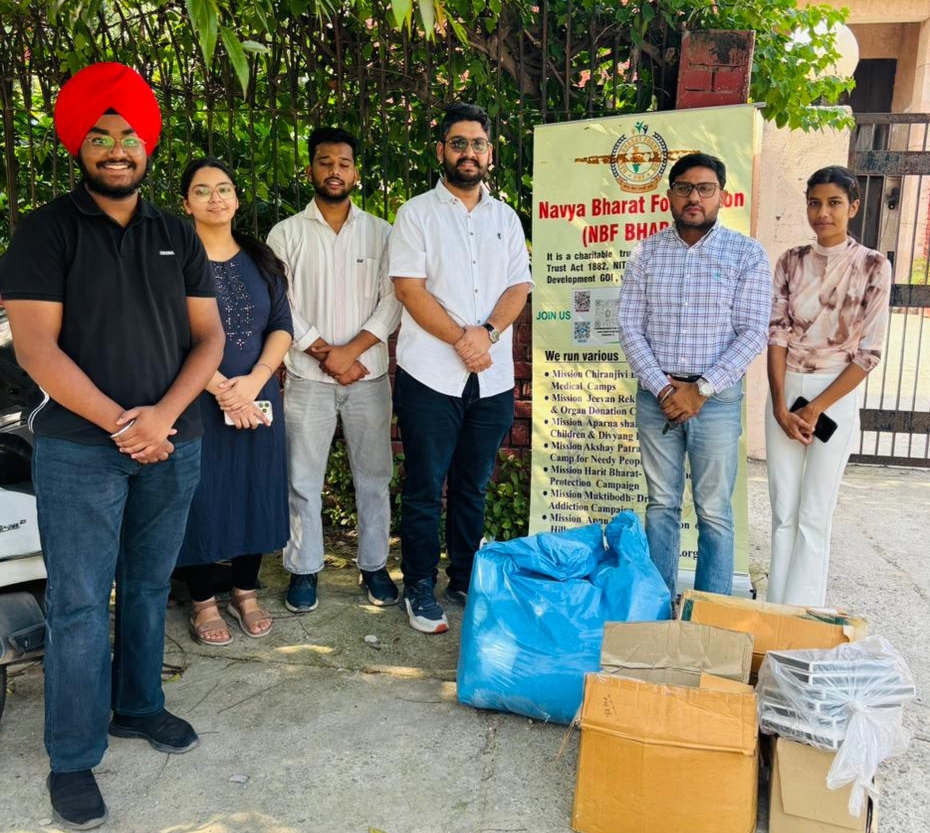 आपदा पीड़ित परिवारों के लिए नव्य भारत फाउंडेशन (एनबीएफ भारत) ने चलाई वस्त्र दान की मुहिम